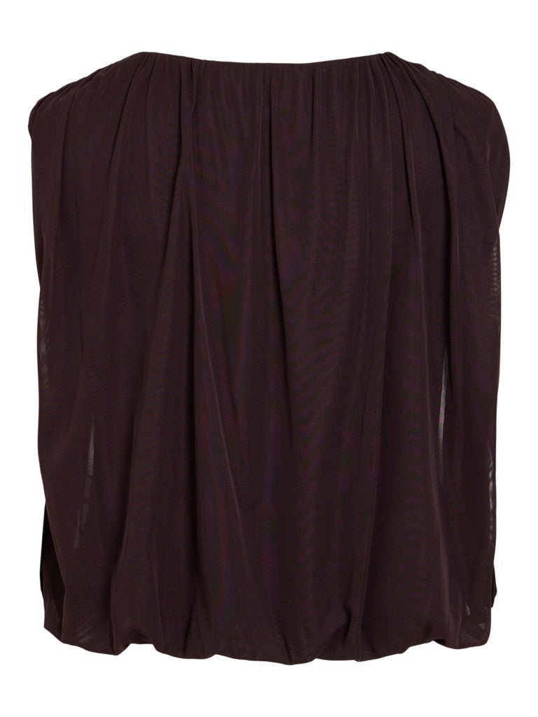 Vila Top O-Neck Langarm in Coffee Bean