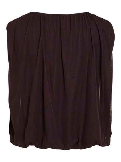 Vila Top O-Neck Langarm in Coffee Bean