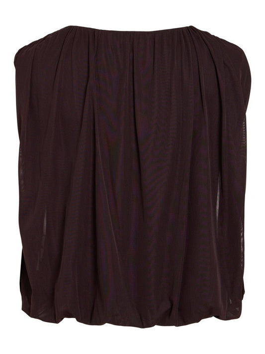 Vila Top O-Neck Langarm in Coffee Bean