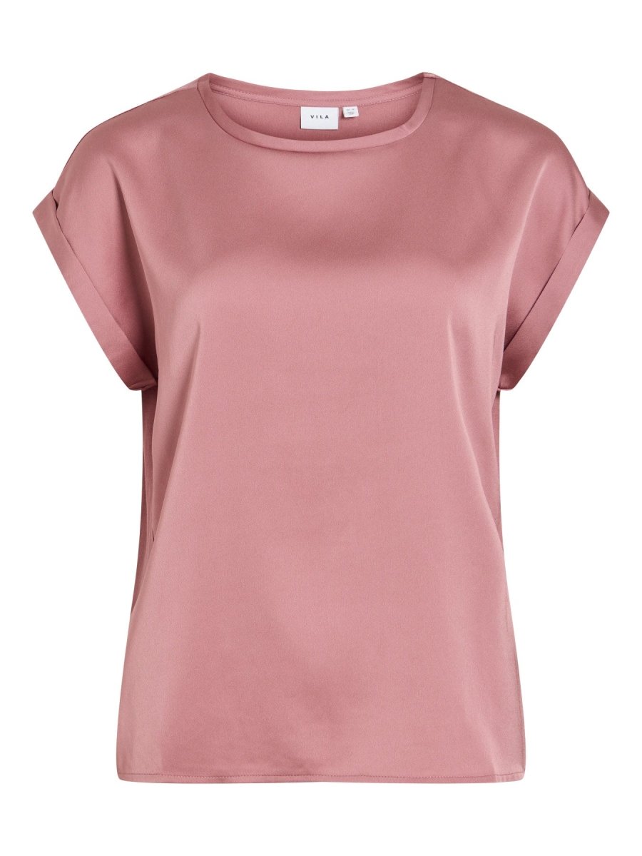 Vila Top VIELLETTE S/S SATIN TOP in Nostalgia Rose