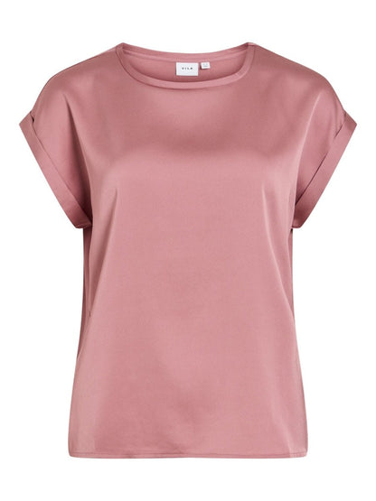 Vila Top VIELLETTE S/S SATIN TOP in Nostalgia Rose