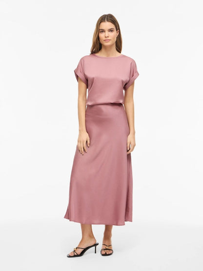 Vila Top VIELLETTE S/S SATIN TOP in Nostalgia Rose