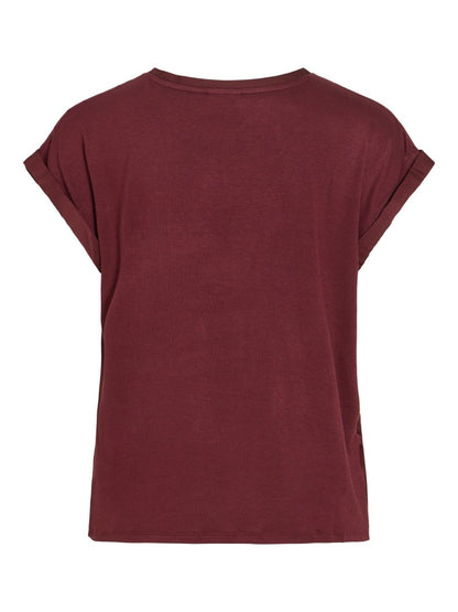 Vila Top VIELLETTE S/S SATIN TOP in Port Royale