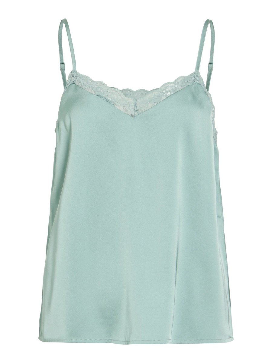 Vila Top VIENNA RAVENNA LACE SINGLET - NOOS - Blue Surf