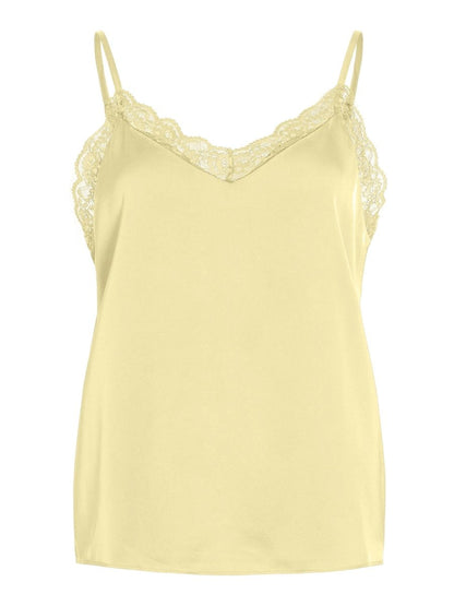Vila Top VIENNA RAVENNA LACE SINGLET - NOOS - Pastel Yellow