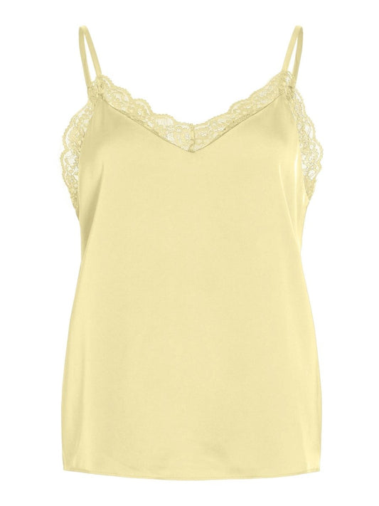 Vila Top VIENNA RAVENNA LACE SINGLET - NOOS - Pastel Yellow