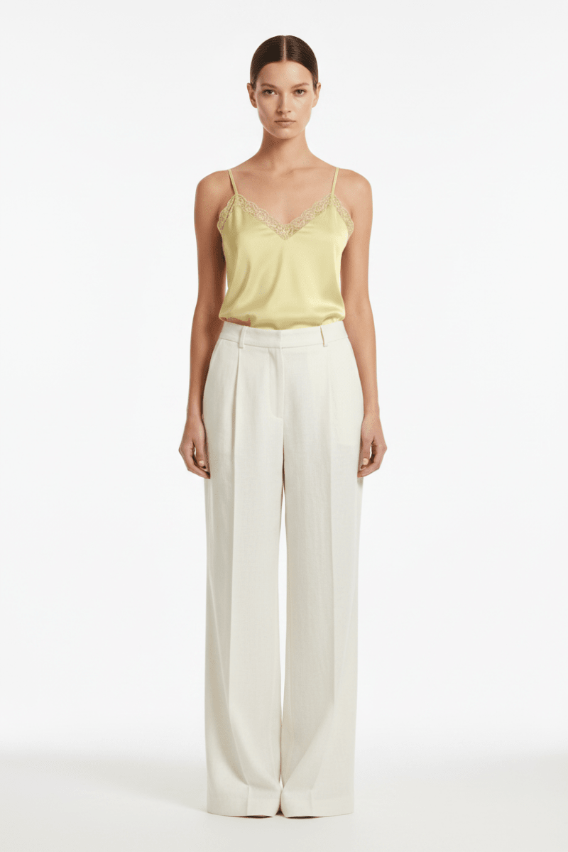 Vila Top VIENNA RAVENNA LACE SINGLET - NOOS - Pastel Yellow