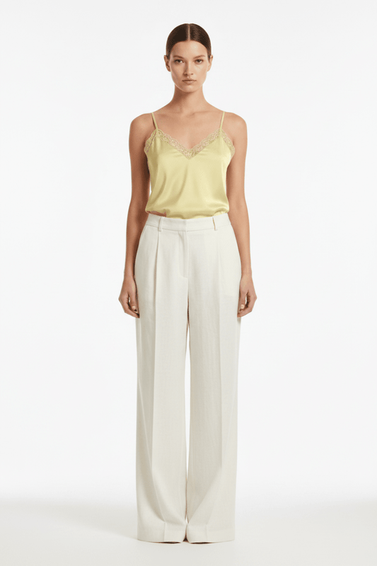 Vila Top VIENNA RAVENNA LACE SINGLET - NOOS - Pastel Yellow