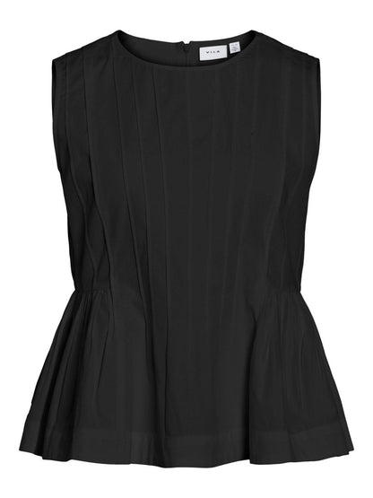 VILA Top VIJIMBA O - NECK S/L TOP - Black Beauty