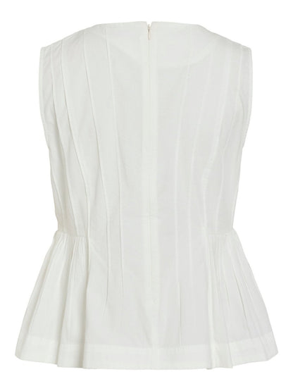 VILA Top VIJIMBA O - NECK S/L TOP - Snow White