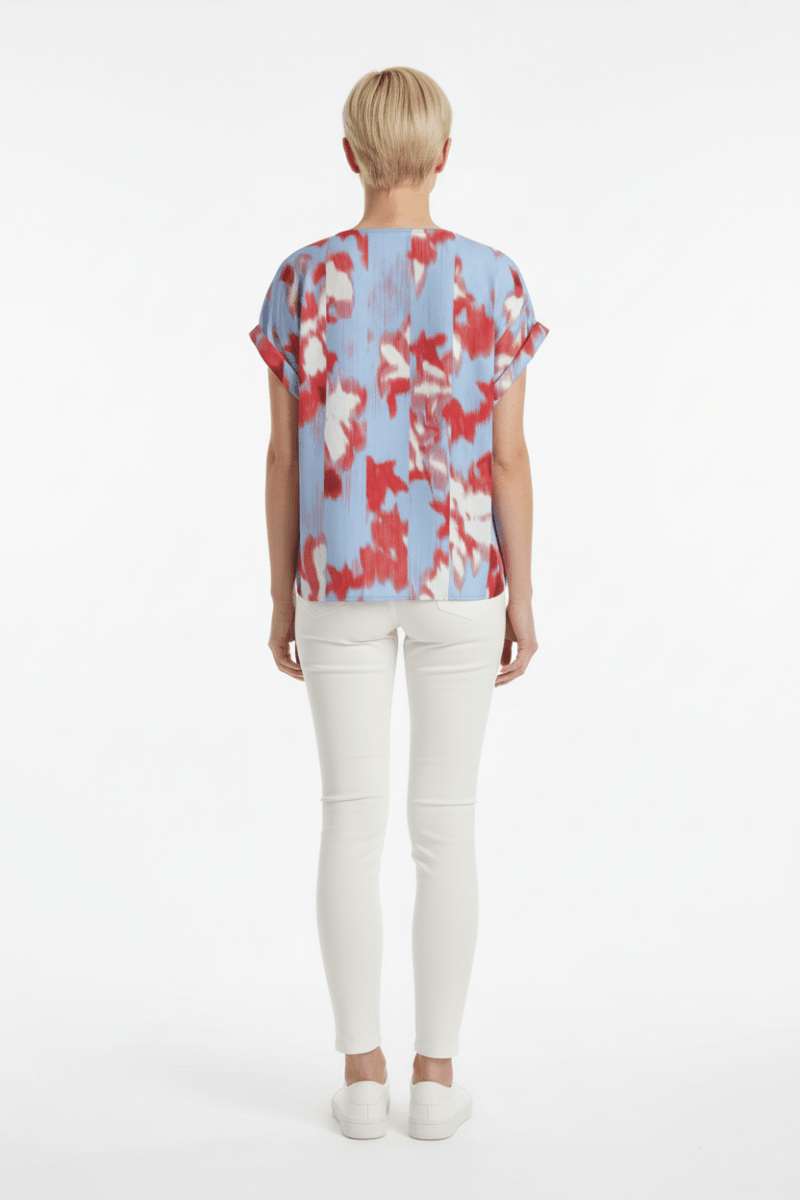 VILA Top VIJUVA O - NECK S/S TOP/LC - Turquoise