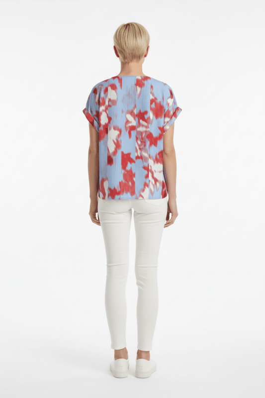 VILA Top VIJUVA O - NECK S/S TOP/LC - Turquoise