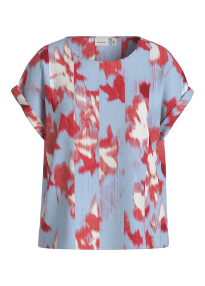 VILA Top VIJUVA O - NECK S/S TOP/LC - Turquoise