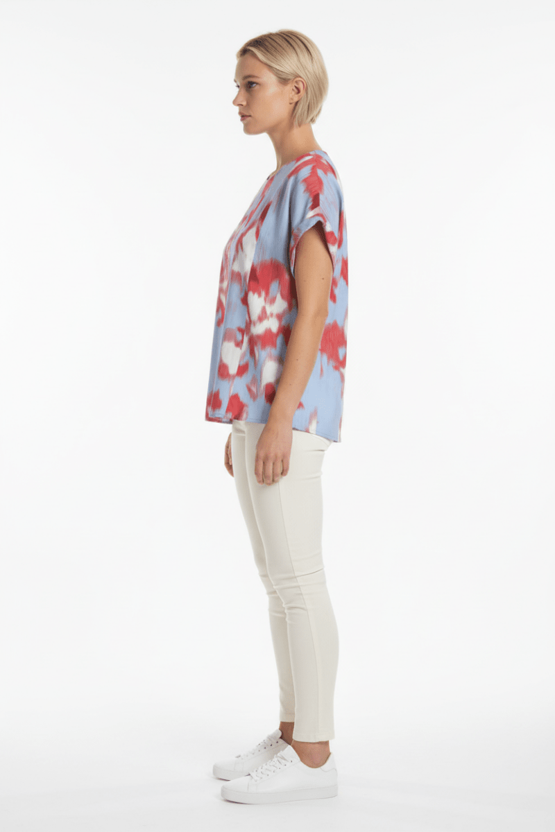 VILA Top VIJUVA O - NECK S/S TOP/LC - Turquoise