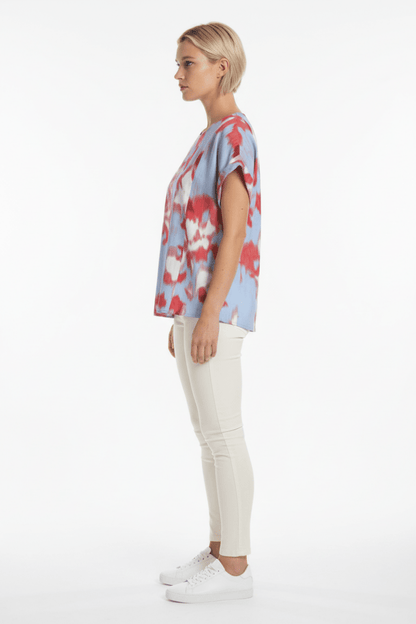 VILA Top VIJUVA O - NECK S/S TOP/LC - Turquoise