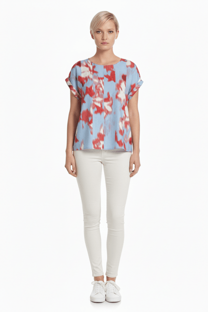 VILA Top VIJUVA O - NECK S/S TOP/LC - Turquoise