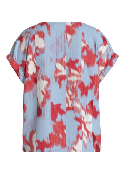 VILA Top VIJUVA O - NECK S/S TOP/LC - Turquoise