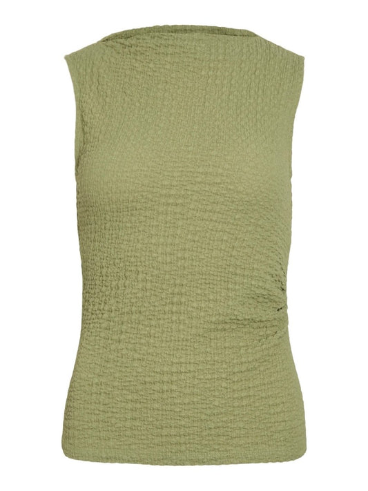 Vila Top VIMERGENA BOAT NECK S/L TOP - Mosstone