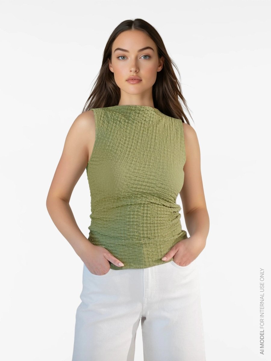 Vila Top VIMERGENA BOAT NECK S/L TOP - Mosstone
