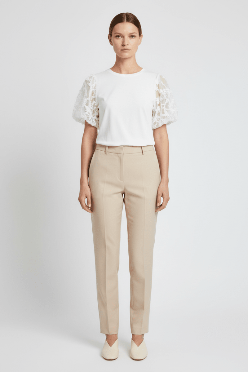 VILA Top VIONESCA O - NECK S/S TOP - Snow White