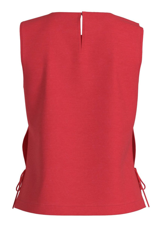 Vila Top VIPRISILLA O - NECK S/L TIE TOP/VOL/R - Hibiscus