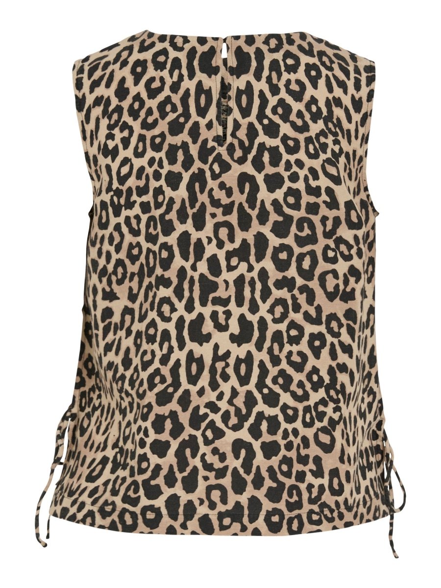 Vila Top VIPRISILLA PRI O - NECK S/L TOP/VOL/RC/2 - Birch LEO