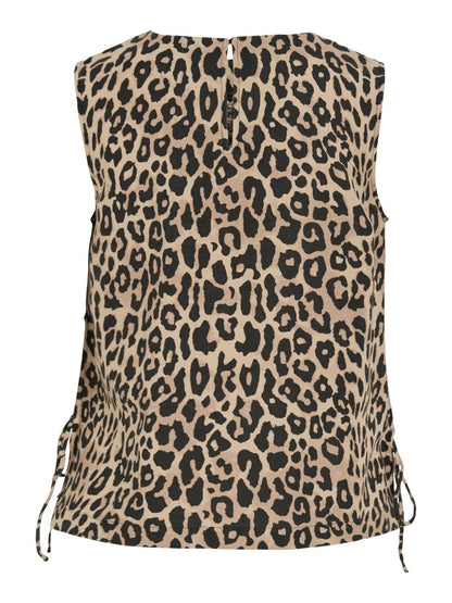 Vila Top VIPRISILLA PRI O - NECK S/L TOP/VOL/RC/2 - Birch LEO