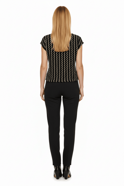 VILA Tops VIELLEN BOATNECK S/S RUCHED TOP/DC - Black Beauty BIRCH