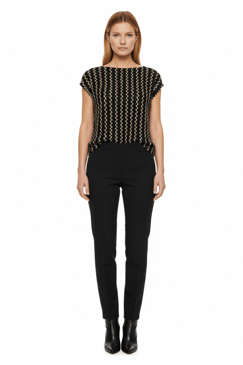 VILA Tops VIELLEN BOATNECK S/S RUCHED TOP/DC - Black Beauty BIRCH