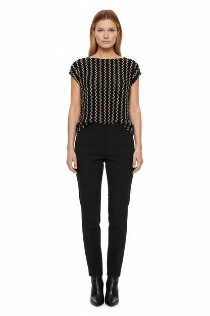 VILA Tops VIELLEN BOATNECK S/S RUCHED TOP/DC - Black Beauty BIRCH