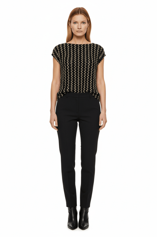VILA Tops VIELLEN BOATNECK S/S RUCHED TOP/DC - Black Beauty BIRCH