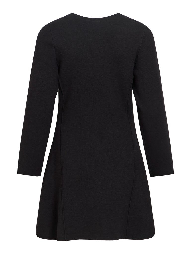 Vila V-Ausschnitt-Strickkleid Visway in Black Beauty
