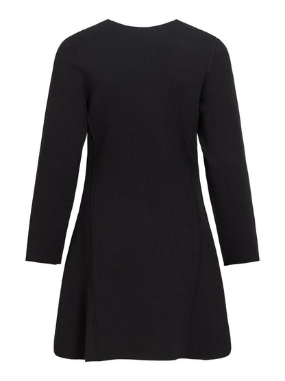 Vila V-Ausschnitt-Strickkleid Visway in Black Beauty