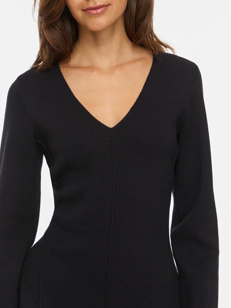 Vila V-Ausschnitt-Strickkleid Visway in Black Beauty