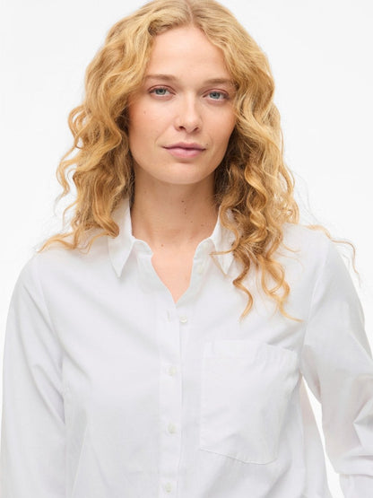 VILA VIDARMA L/S REGULAR SHIRT - NOOS Bright White