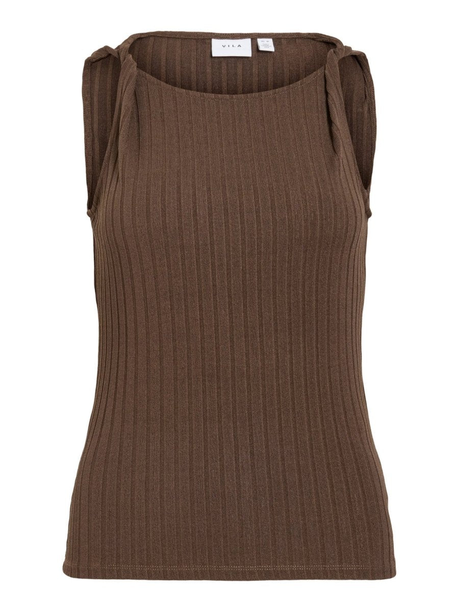 Vila Vila Top VIGARTA O-NECK S/L TOP/PB - Slate Black
