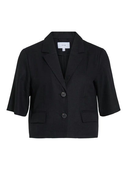 Vila Vipockey 2/4 Sleeve Cropped Blazer in der Farbe Schwarz