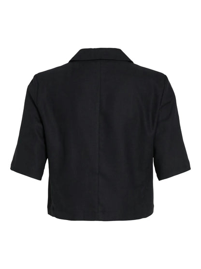 Vila Vipockey 2/4 Sleeve Cropped Blazer in der Farbe Schwarz