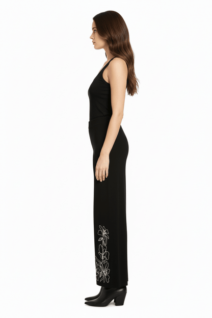 Vila Vipolli Embroidered Pants in der Farbe Black Beauty