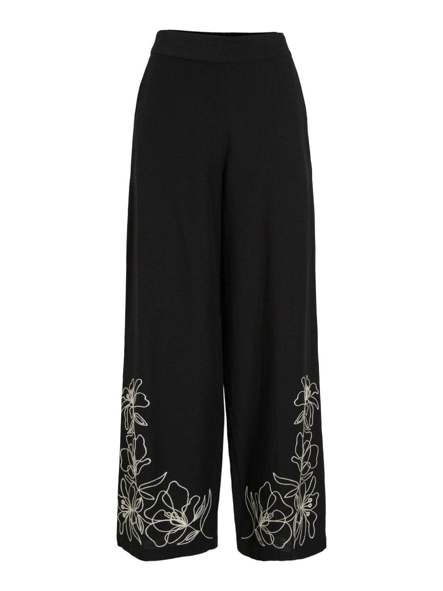 Vila Vipolli Embroidered Pants in der Farbe Black Beauty