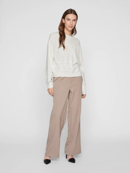 Vila VIRIL Pullover White Alyssum