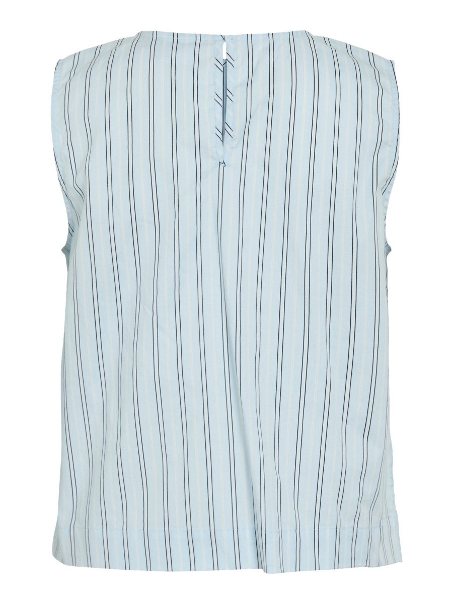 Vila VIVALENCIA O - NECK S/L Short Top in der Farbe Nantucket Breeze