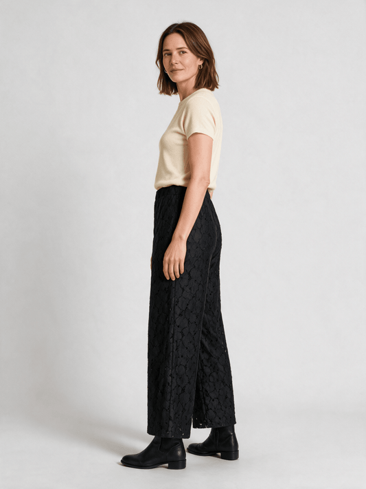 Vila Weite High-Waist Hose Vitonato in Black Beauty