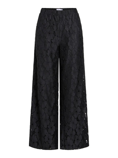 Vila Weite High-Waist Hose Vitonato in Black Beauty