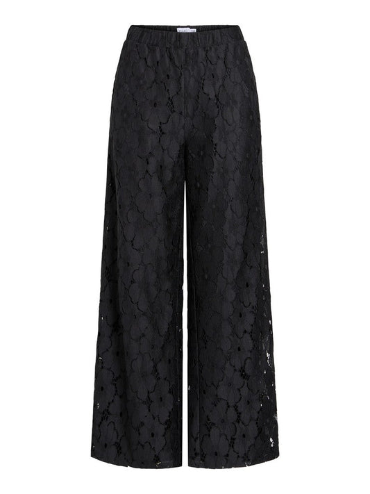 Vila Weite High-Waist Hose Vitonato in Black Beauty