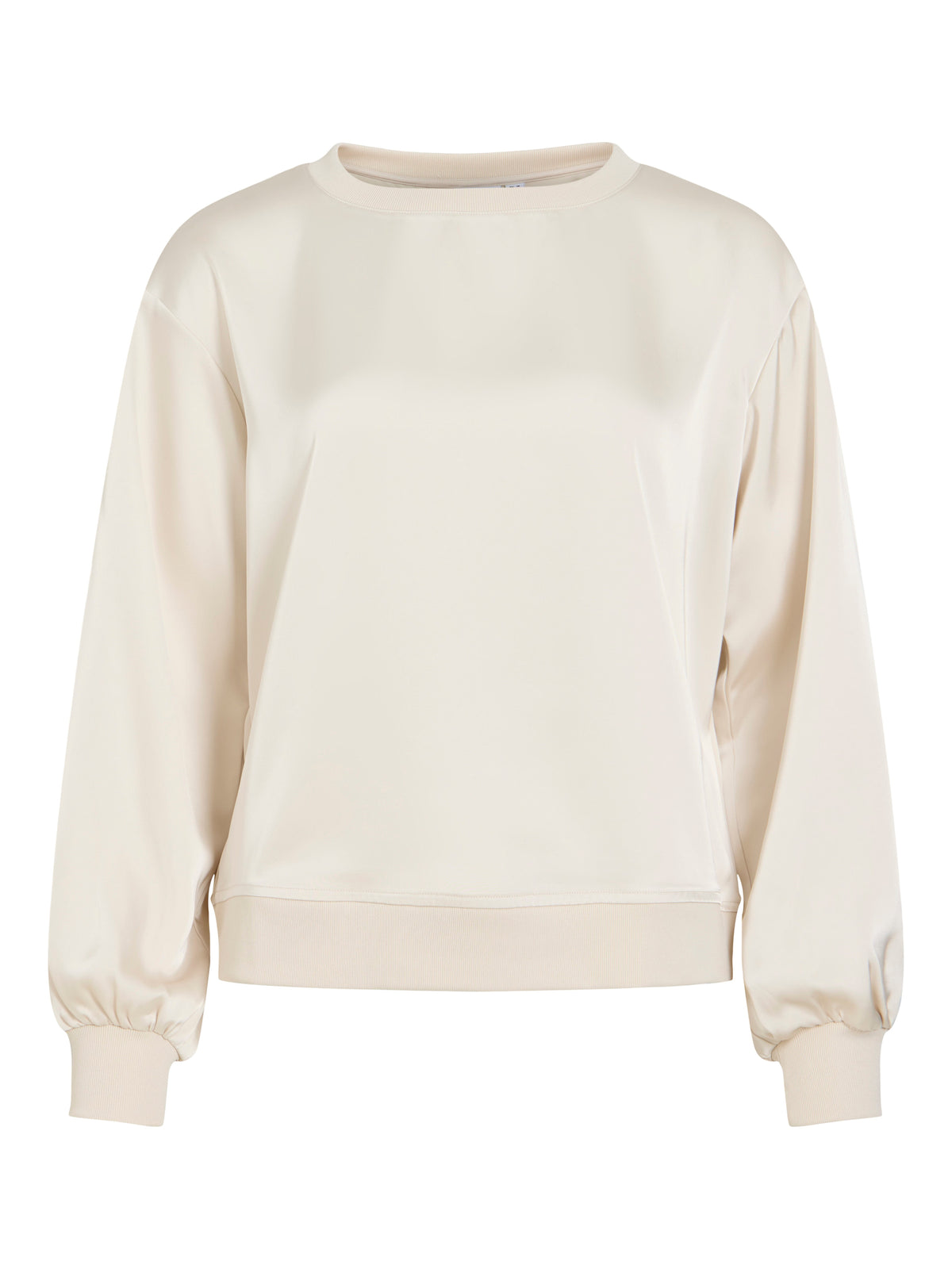 Vila Rundhals-Longsleeve-Top Viliso in Birch