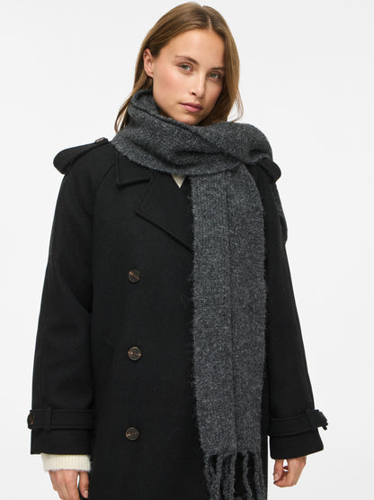 Vila Strickschal New Knit Scarf in Dark Grey Melange
