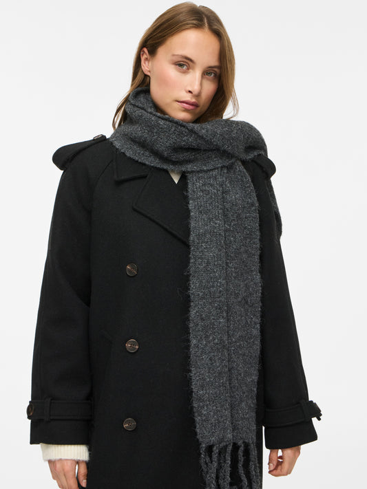 Vila Strickschal New Knit Scarf in Dark Grey Melange