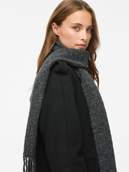 Vila Strickschal New Knit Scarf in Dark Grey Melange