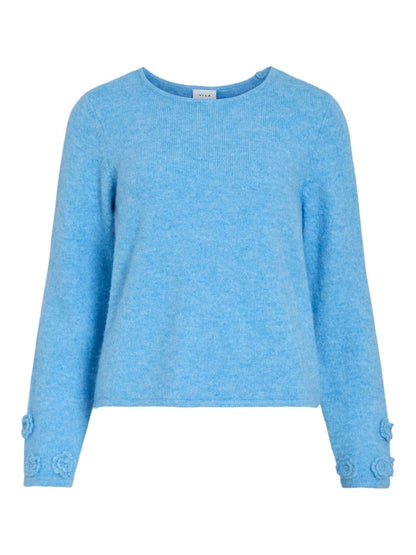 VIPETRA O - NECK L/S DETAIL KNIT TOP